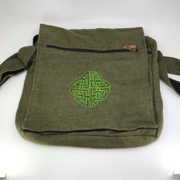 Everest Bags Everest Celtic Knot Embroidered Cotton Messenger Bag